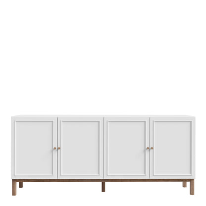Sofia Light Grey and Oak Wood 4 Door 1 Drawer Sideboard