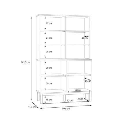Niva Light Grey and Natural Oak Effect Display Cabinet 4 Doors