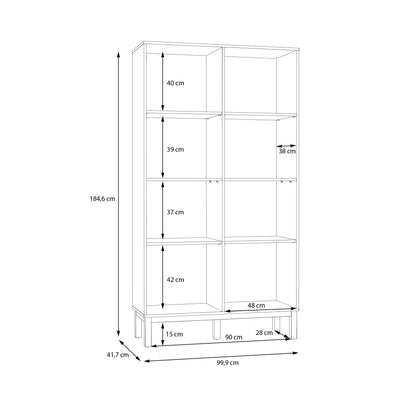 Maribel Light Grey and Natural Oak Effect Display Cabinet 2 Doors