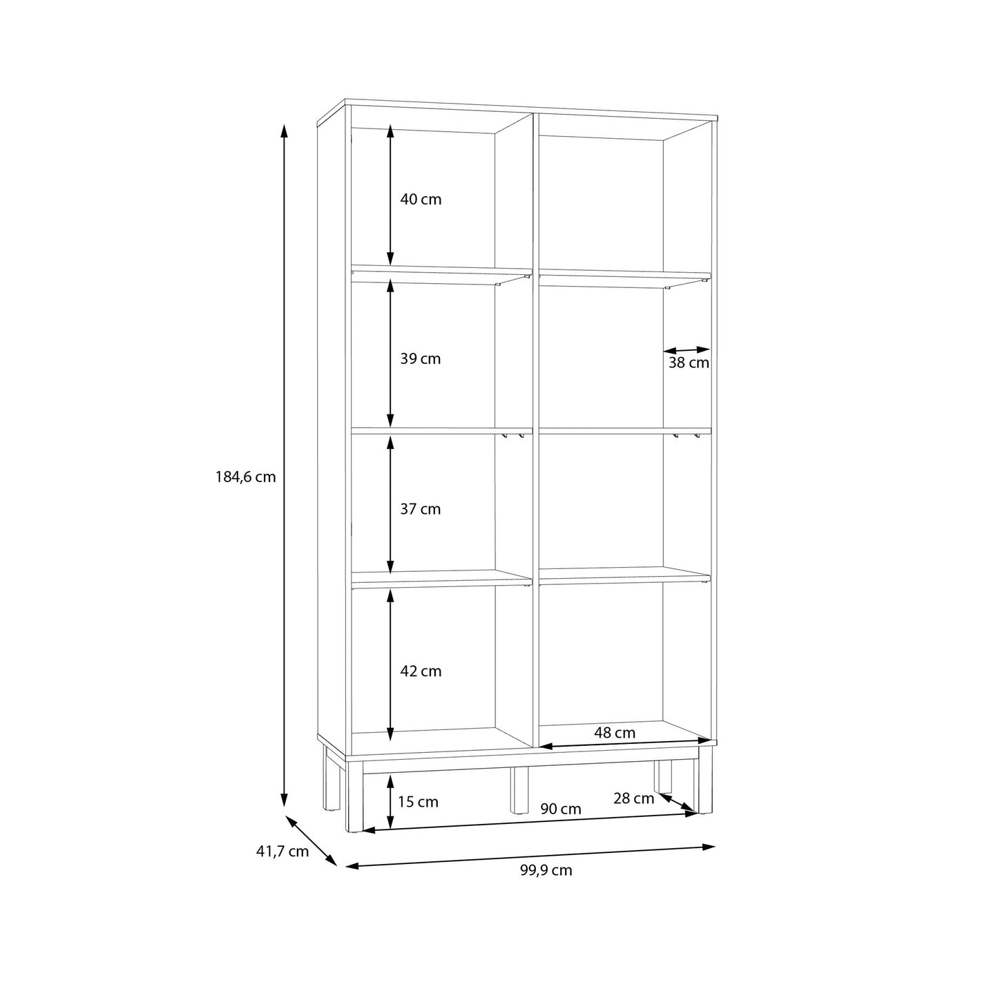 Maribel Light Grey and Natural Oak Effect Display Cabinet 2 Doors