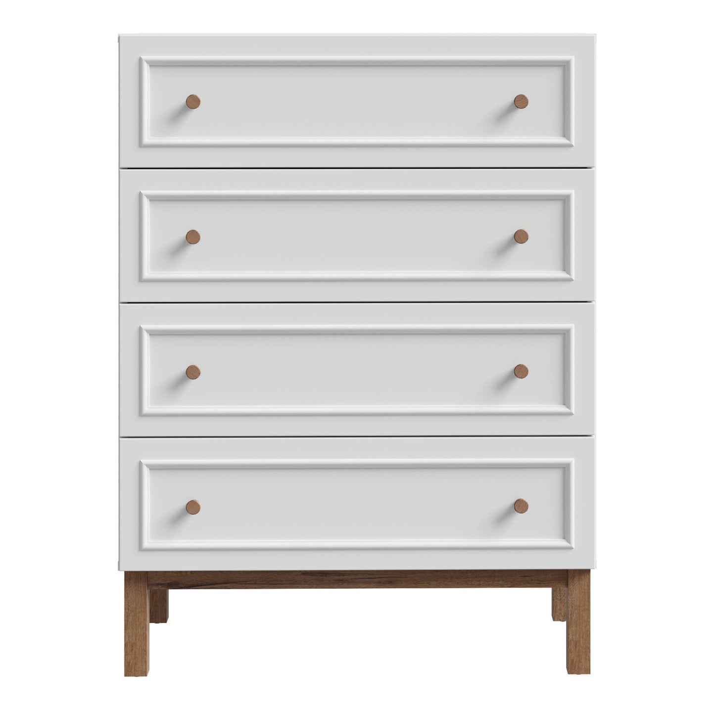 Sofia Light Grey and Oak Wood 4 Drawer Storage Chest