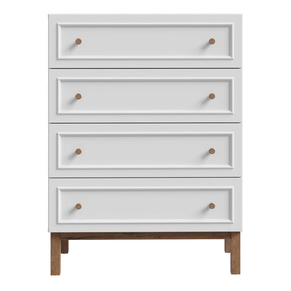 Sofia Light Grey and Oak Wood 4 Drawer Storage Chest