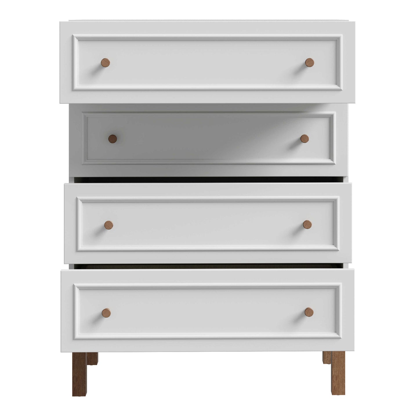 Sofia Light Grey and Oak Wood 4 Drawer Storage Chest