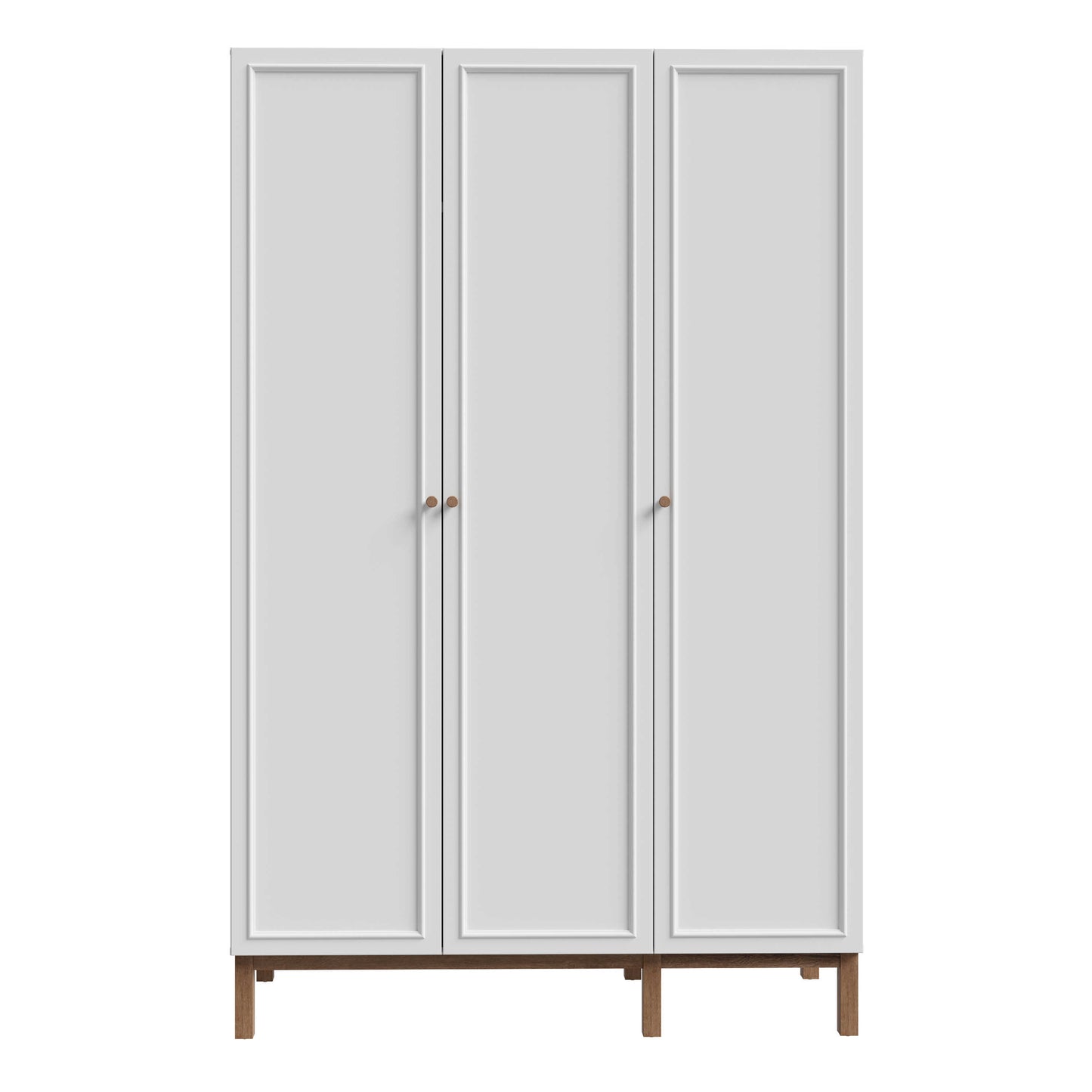 Basel Light Grey and Oak 3 Door Wardrobe with Shelves Drawer and Hanging Rail