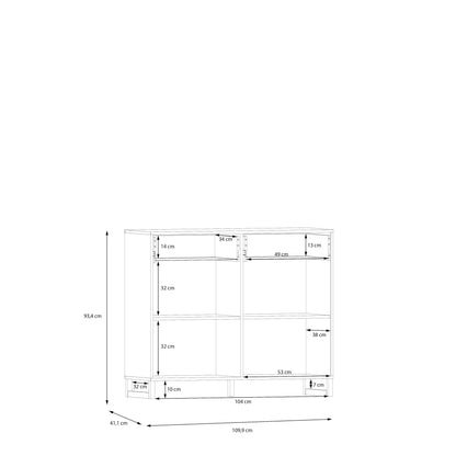 Innsbruck Light Grey Wooden 2 Door 2 Drawer Storage Chest