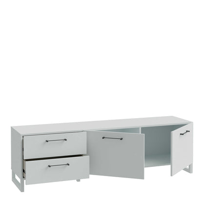 Coimbra Light Grey TV Unit 2 Doors 2 Drawers