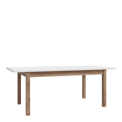 Zaragoza 207cm Extendable Light Grey Dining Table with Oak Top