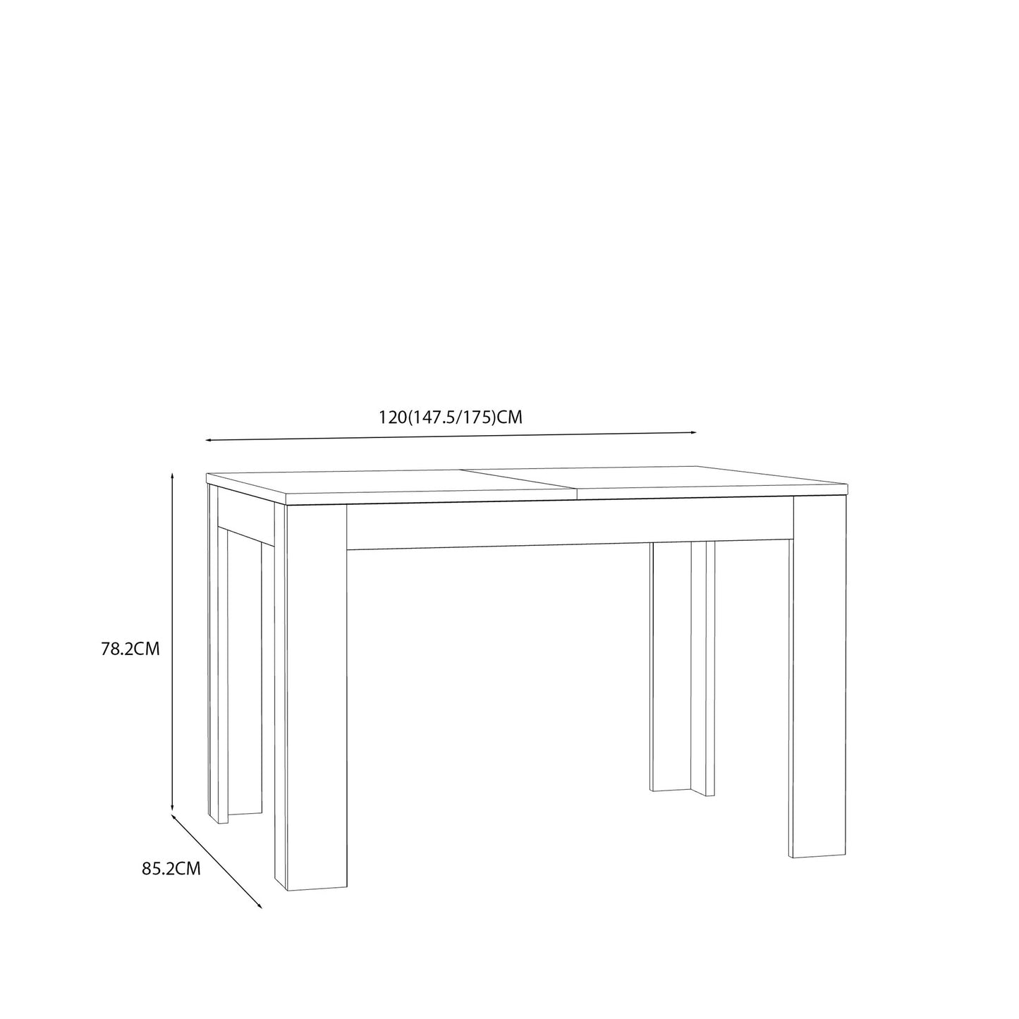 Faro Extendable Industrial Style Dining Table Mauvella Oak Legs