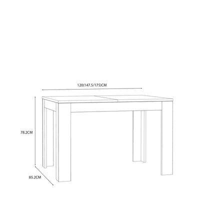 Faro Extendable Industrial Style Dining Table Mauvella Oak Legs