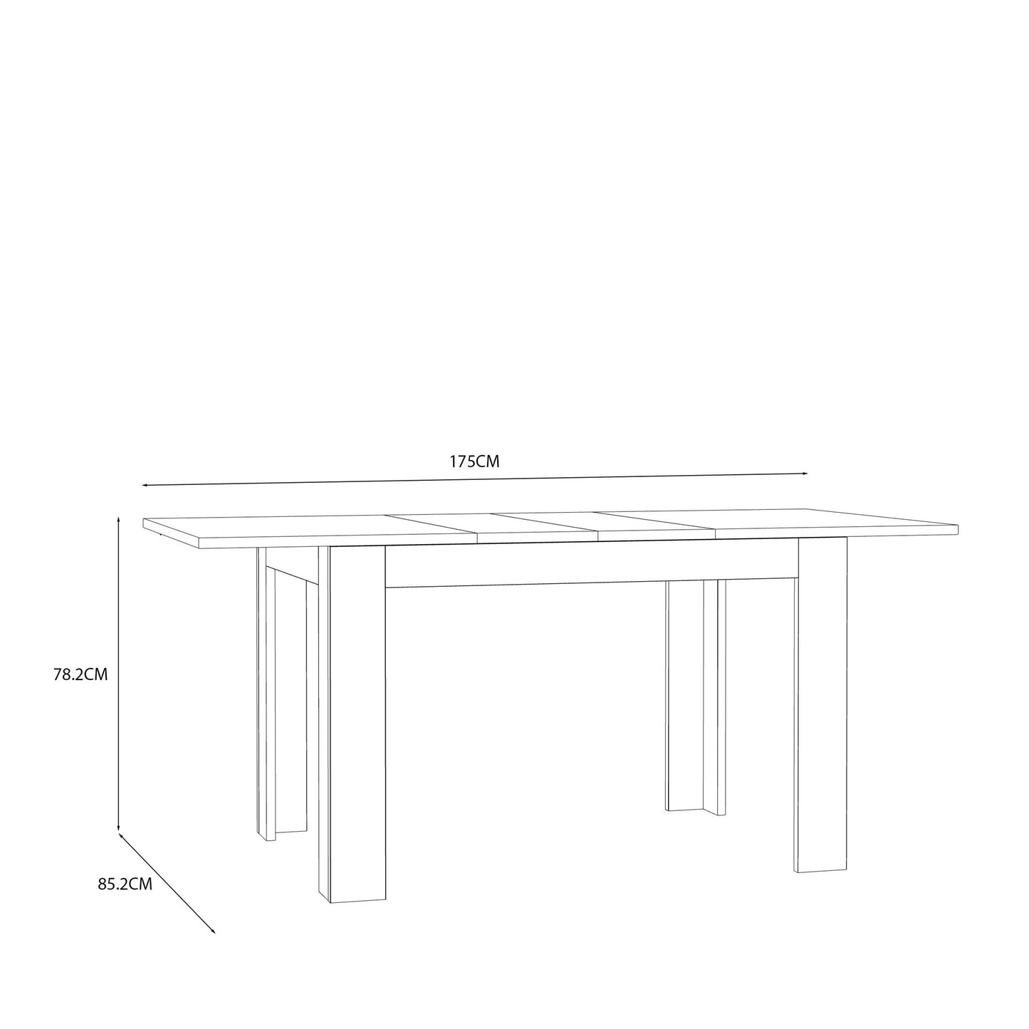 Faro Extendable Industrial Style Dining Table Mauvella Oak Legs