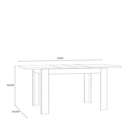 Faro Extendable Industrial Style Dining Table Mauvella Oak Legs