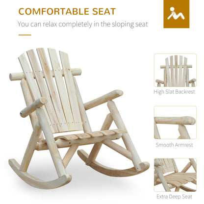 Cheddar Set Of 2 Natural Wood  Rocking Chairs With Ergonomic Design