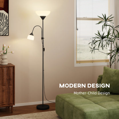 Rira Nido Metal Black LED Uplighter Floor Lamp With Adjustable Gooseneck