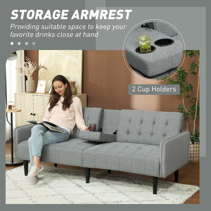 Valo Light Grey Upholstered 3 Seater Sofa Bed Tufted Diamond Pattern