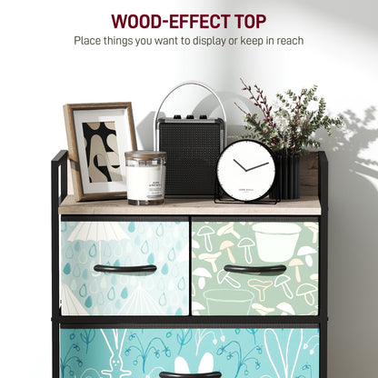 Larala Wooden Blue 4 Drawer Storage Chest