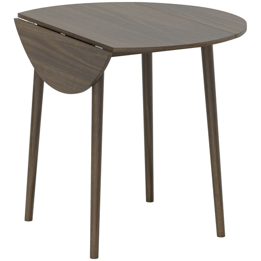 Harapa Para Solid Wood Grey Round Folding Dining Table Seating 4 With TaFauxred Legs