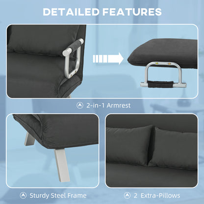 Fiyo Fabric Dark Grey 2 Seater Click Clack Sofa Bed