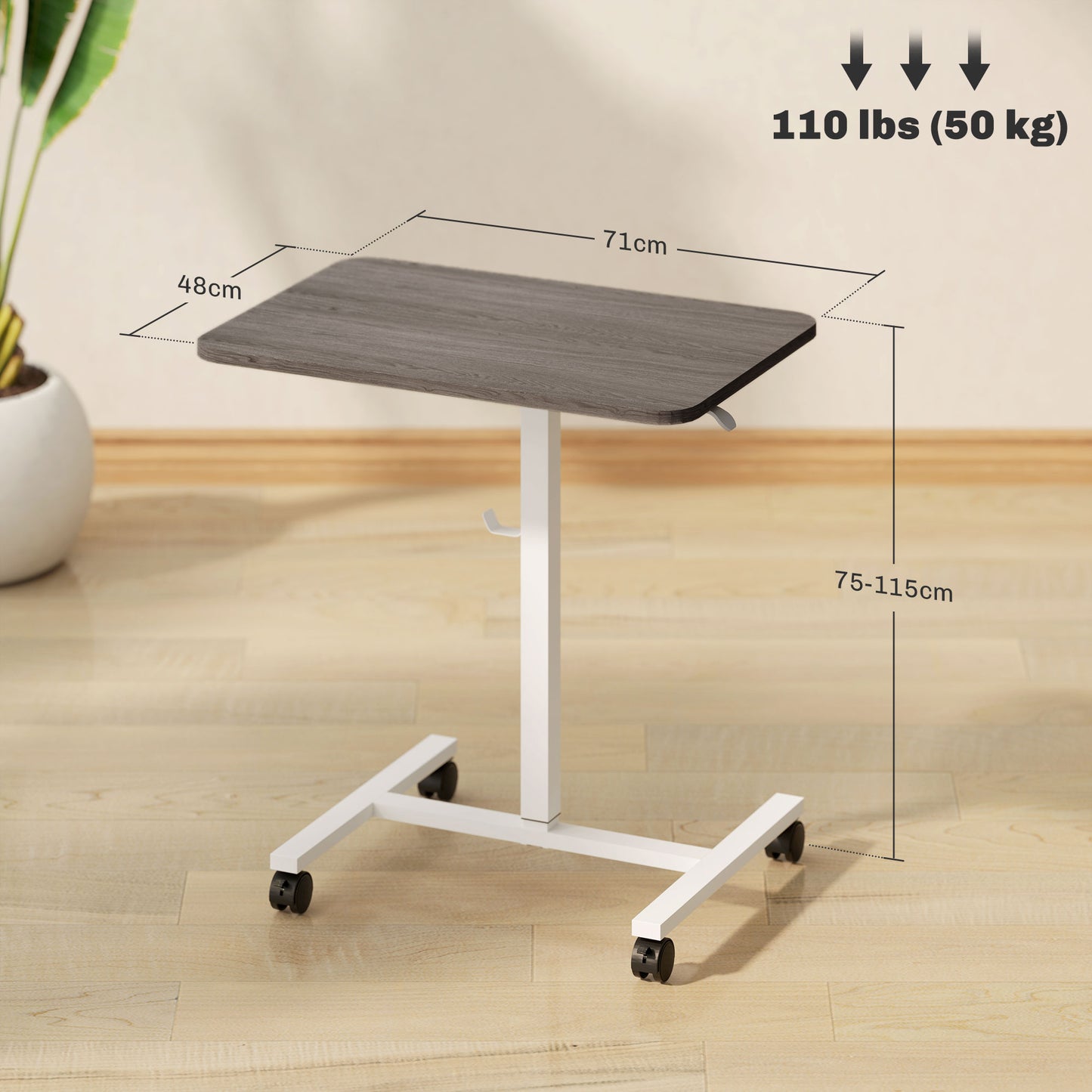 Torael White And Grey Adjustable Laptop Stand Desk