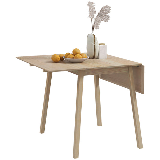 Nolilu Solid Wood Natural Folding Drop Leaf Dining Table Seating 2 To 4