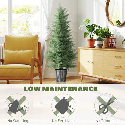 Reno Set Of 2 Artificial Cypress Style Trees With Decorative Pots For Indoor And Outdoor Use