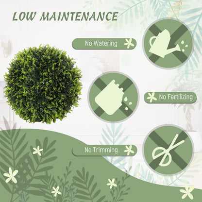 Zilolo Set Of 2 Artificial UV Resistant Topiary Ball Plants H8 45cm Green