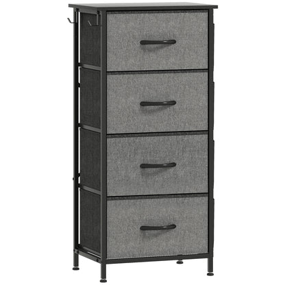 Lolova Fabric And Metal Charcoal Grey 4 Drawer Storage Chest