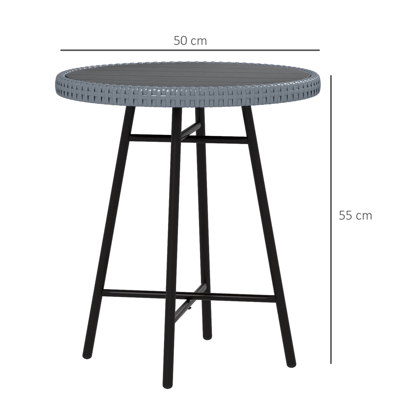 Eldoyo Grey Rattan Outdoor Garden Bistro Table