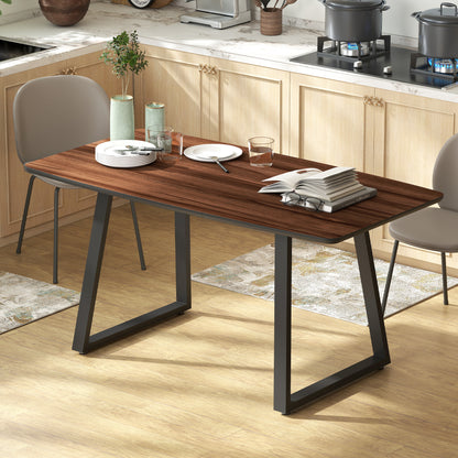Soramo 160cm Wooden Ex10dable Dining Table With Steel Frame Seating 4 To 6