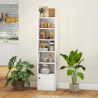 Vari Wooden White Tall 6 Tier Bookcase H8 156 cm