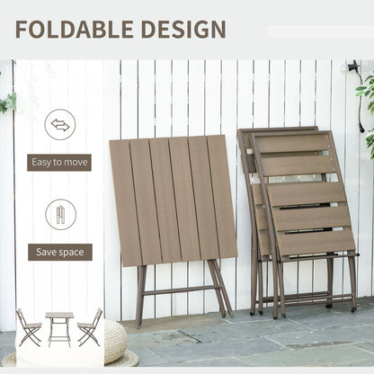 Noyofi 3 Piece Foldable Garden Bistro Set With Table And Chairs In Grey