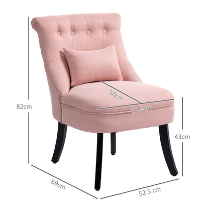 Elne Moli Pink Upholstered Tub Accent Chair With Cushion And Solid Wood Legs