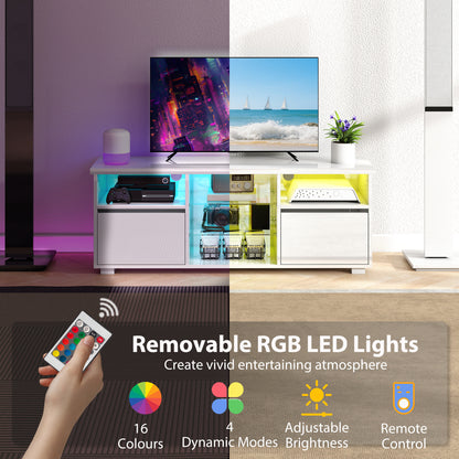Avavyn 120cm High Gloss White TV Cabinet With Integrated LED Lighting