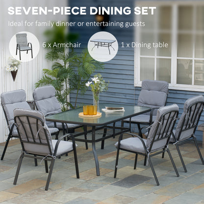 Luraha Light Grey 6 Seater Garden Dining Set With Cushions