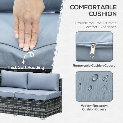 Kabaco Faux Rattan Grey 4 Piece Outdoor Sofa Set With Cushions