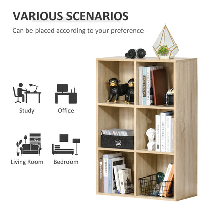 Nafino Ledi Wood Oak Effect 6 Cube Storage Bookcase