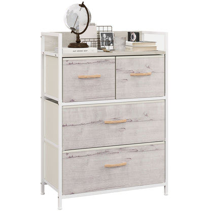 Palike Grey and White Wood Effect 4 Drawer Storage Chest