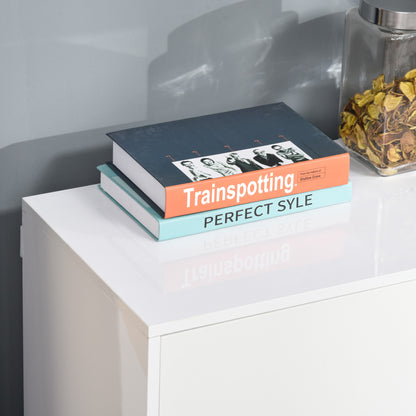 Talu High Gloss White Large Sideboard With 2 Drawers And Double Cabinets