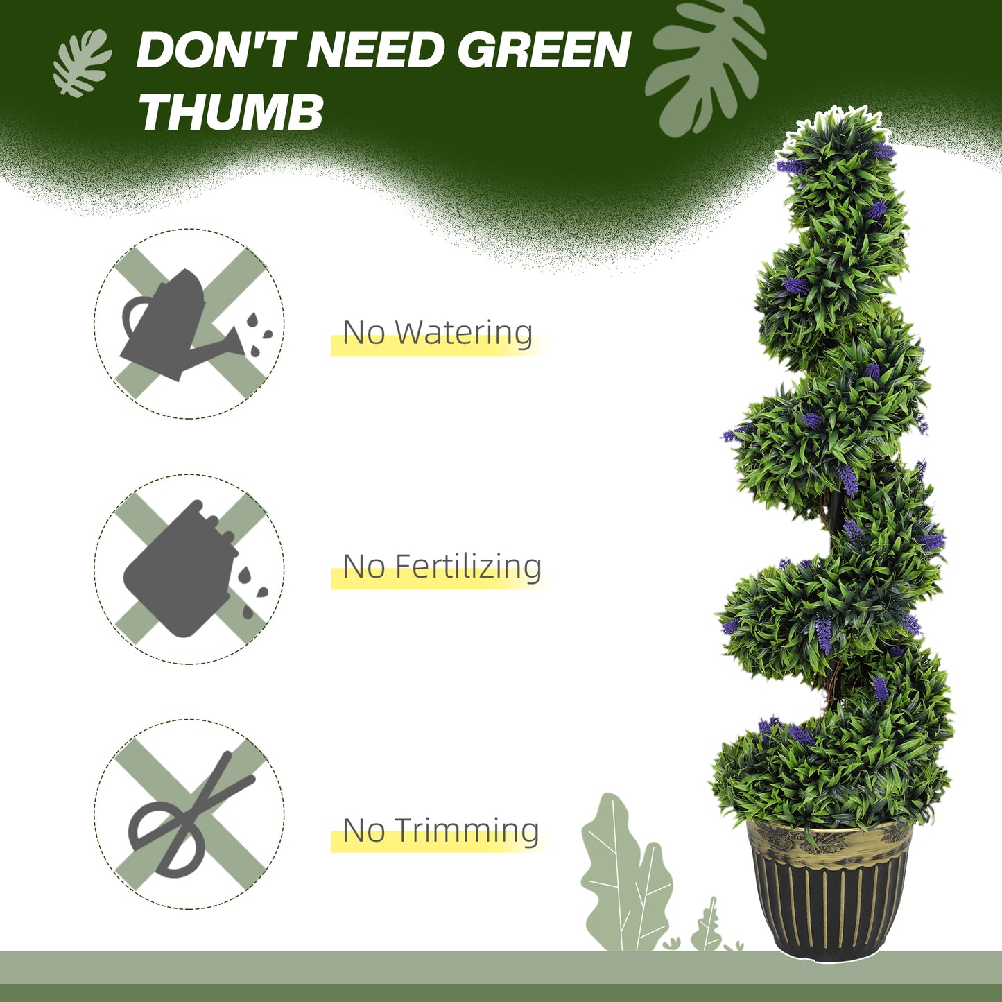 Ribara Set Of 2 Artificial Lavender Style Trees H8 115cm
