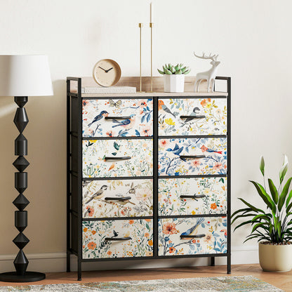 Tonona Wooden White 8 Drawer Storage Chest