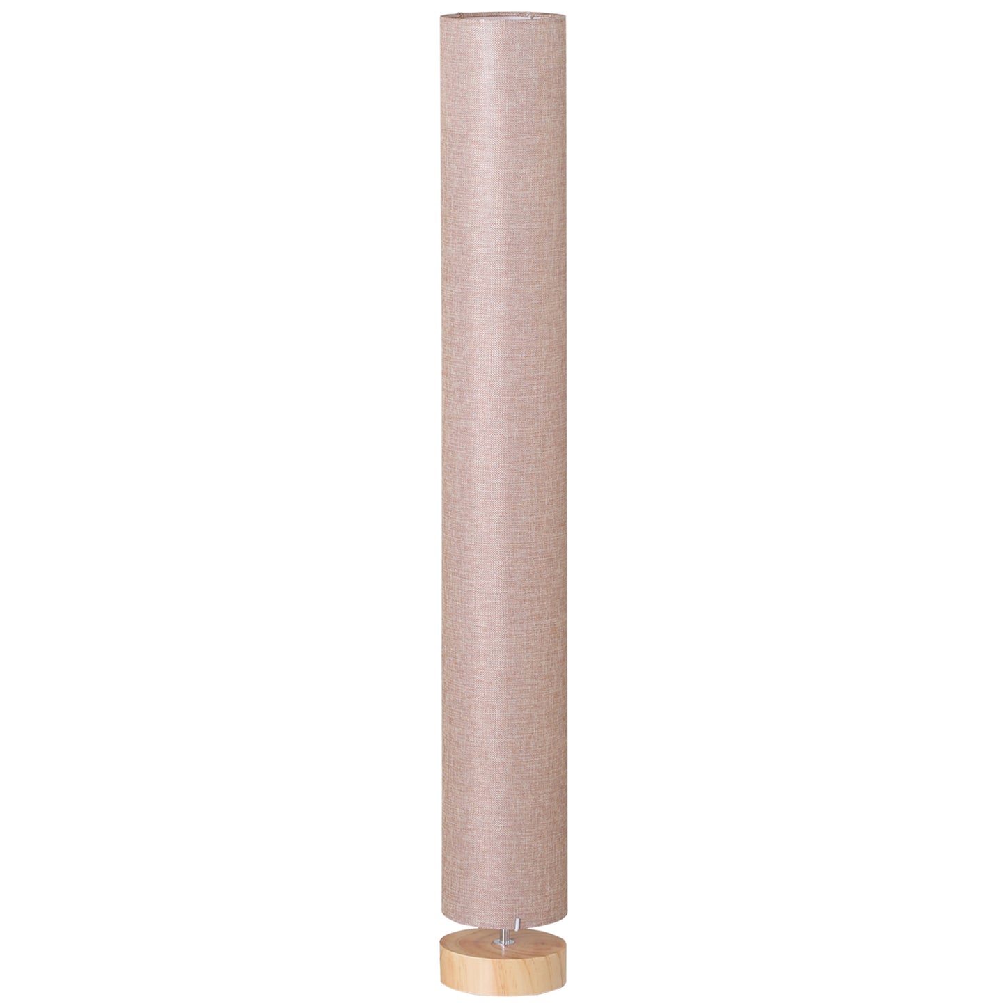 Vivera Wood And Fabric Cream Modern Floor Lamp With Linen Shade 120cm