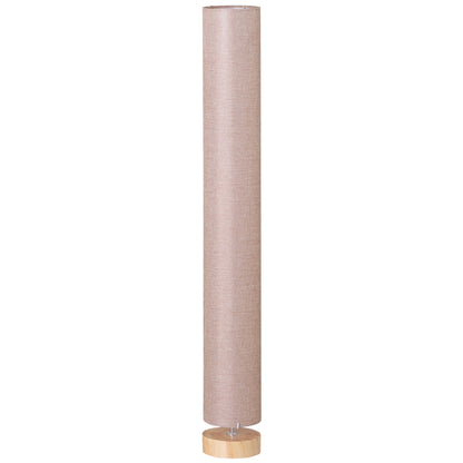 Vivera Wood And Fabric Cream Modern Floor Lamp With Linen Shade 120cm