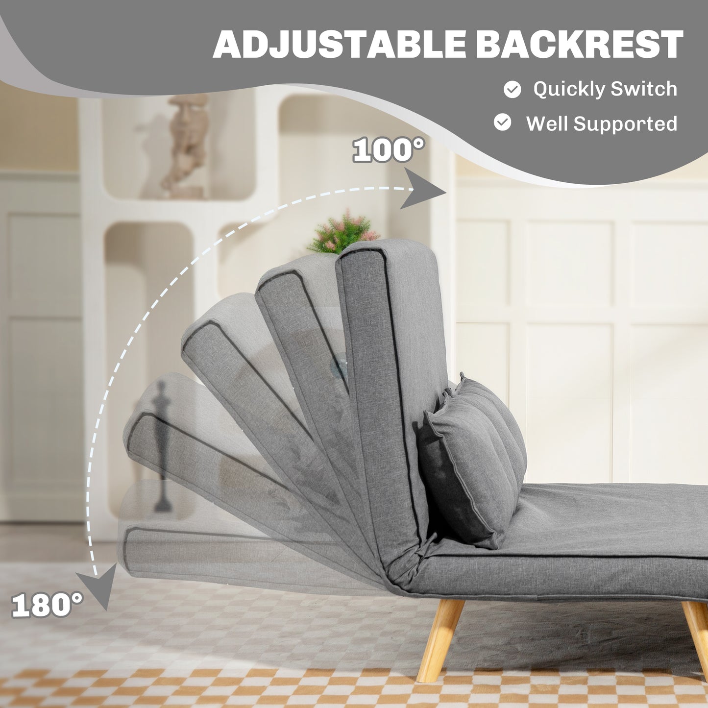 Maba Linen Look Grey 2 Seater Sofa Bed