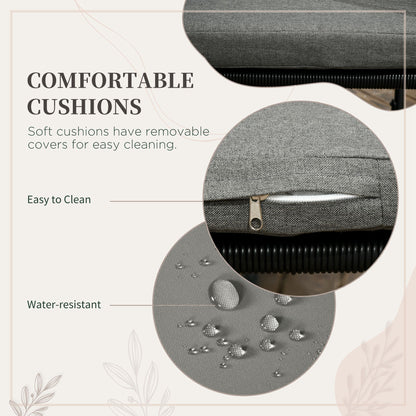 Lilere Rattan Black 4 Seater Cube Garden Dining Set With Cushions And Rectangular Wood Grain Table