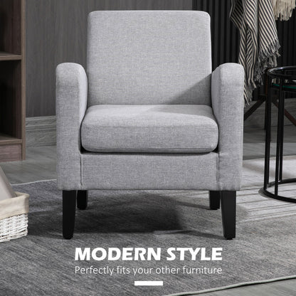 Nimi Set Of 2 Light Grey Modern Accent Chairs With Black Legs