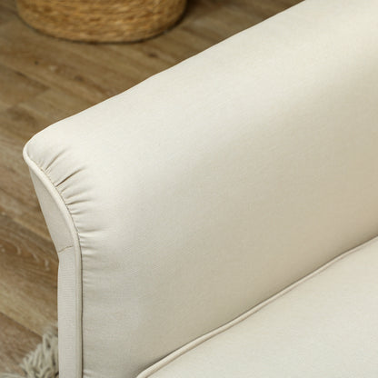 Totake Saro Cream Fabric 3 Seater Sofa With Spring Cushions And Black Legs