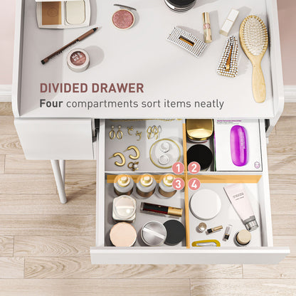 Panina White Compact Dressing Table With 3 Drawer Storage