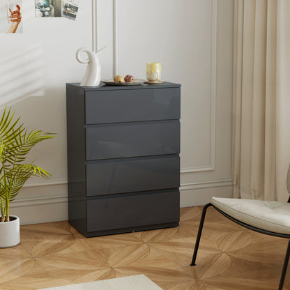 Recota High Gloss Grey 4 Drawer Modern Storage Chest
