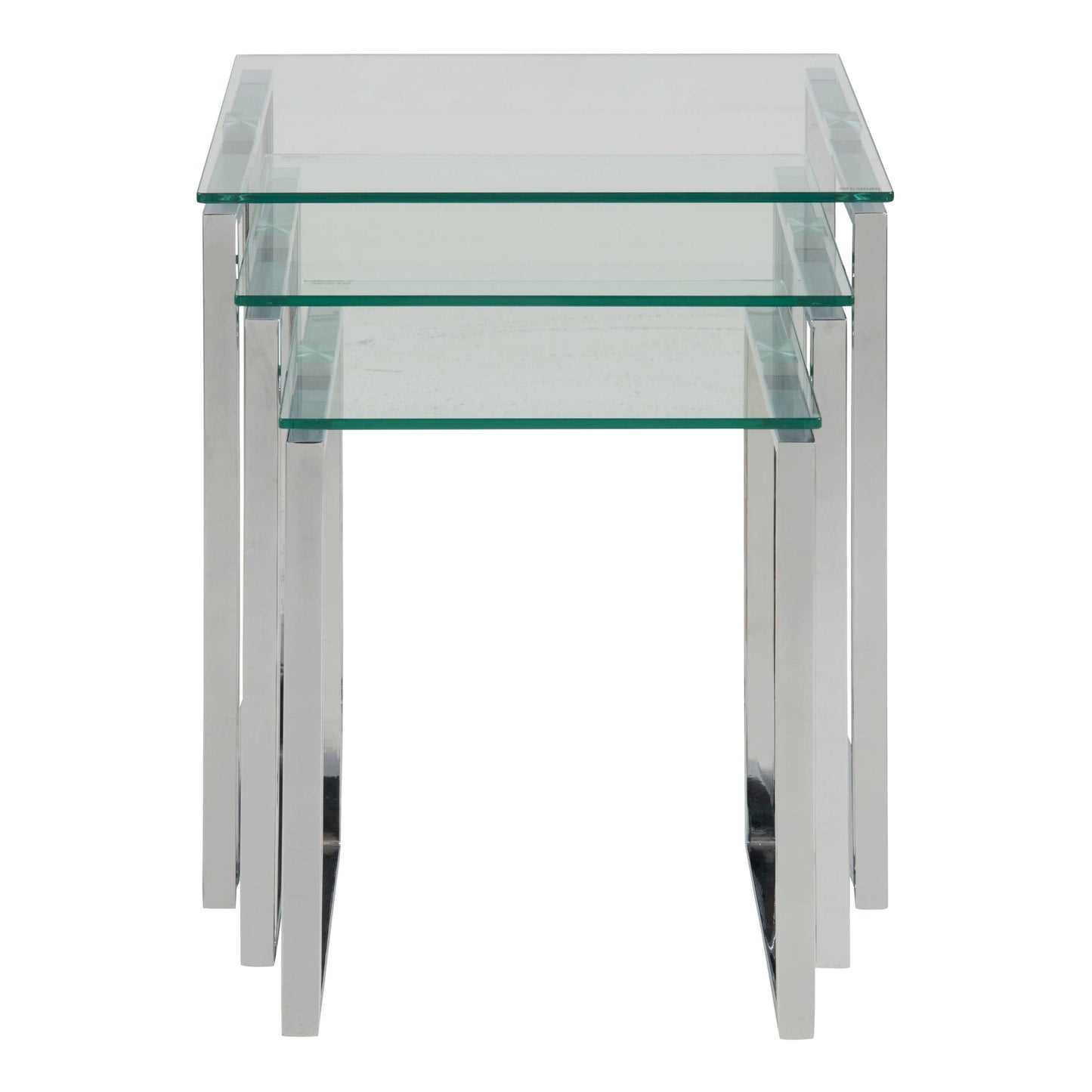 Set of 3 Frederikssund Glass Top Nesting Coffee Tables