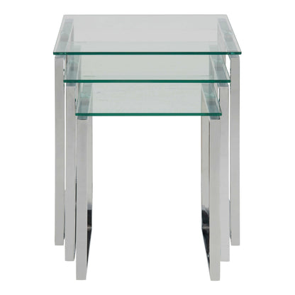 Set of 3 Frederikssund Glass Top Nesting Coffee Tables