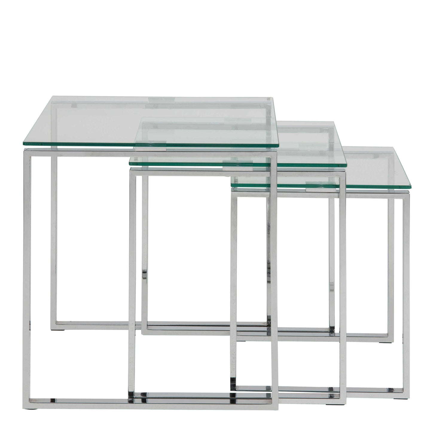 Set of 3 Frederikssund Glass Top Nesting Coffee Tables